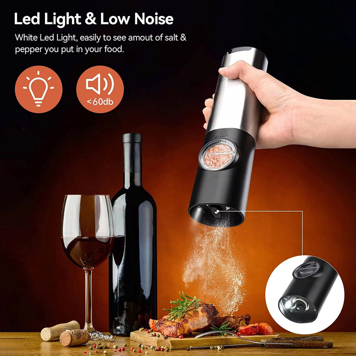 CoFlavet Electric Salt And Pepper Grinder